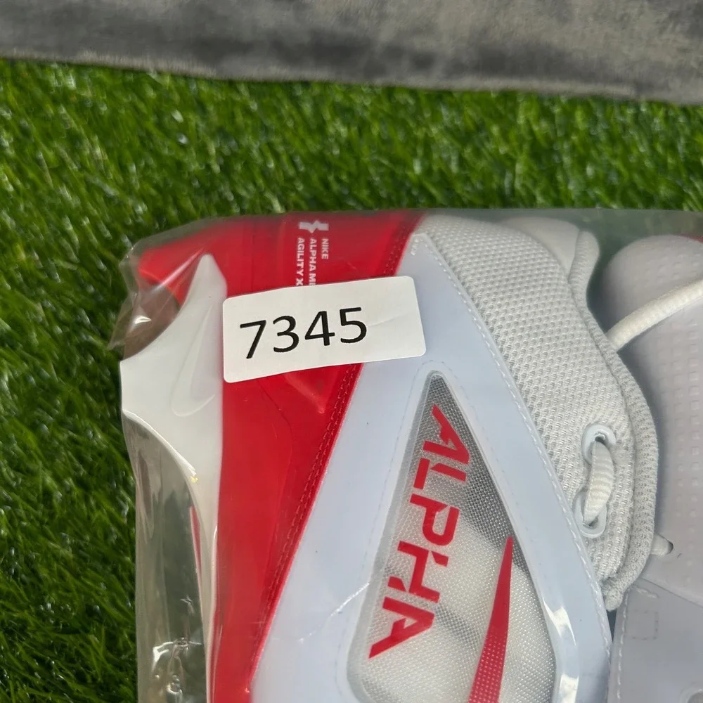 Nike Alpha Menace 4 Pro Football Cleats Mens Size 10 White Red Agility Power